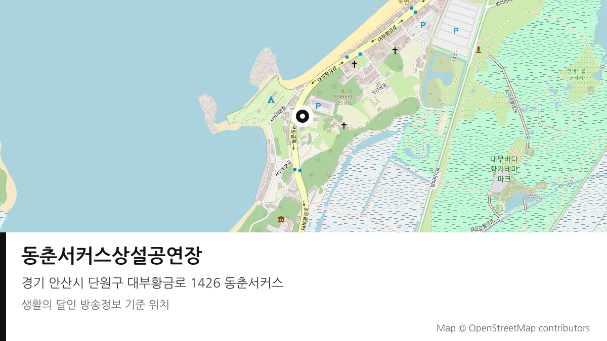 동춘서커스상설공연장 경기 안산시 방송 장소 위치