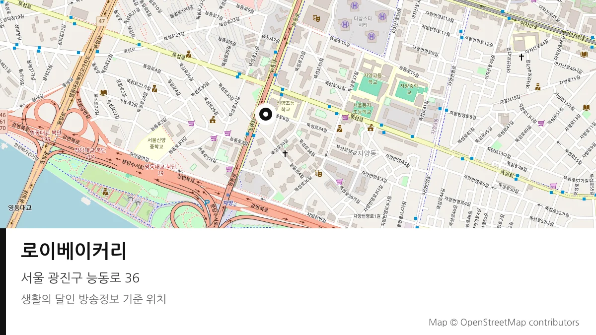로이베이커리 서울 광진구 방송 장소 위치