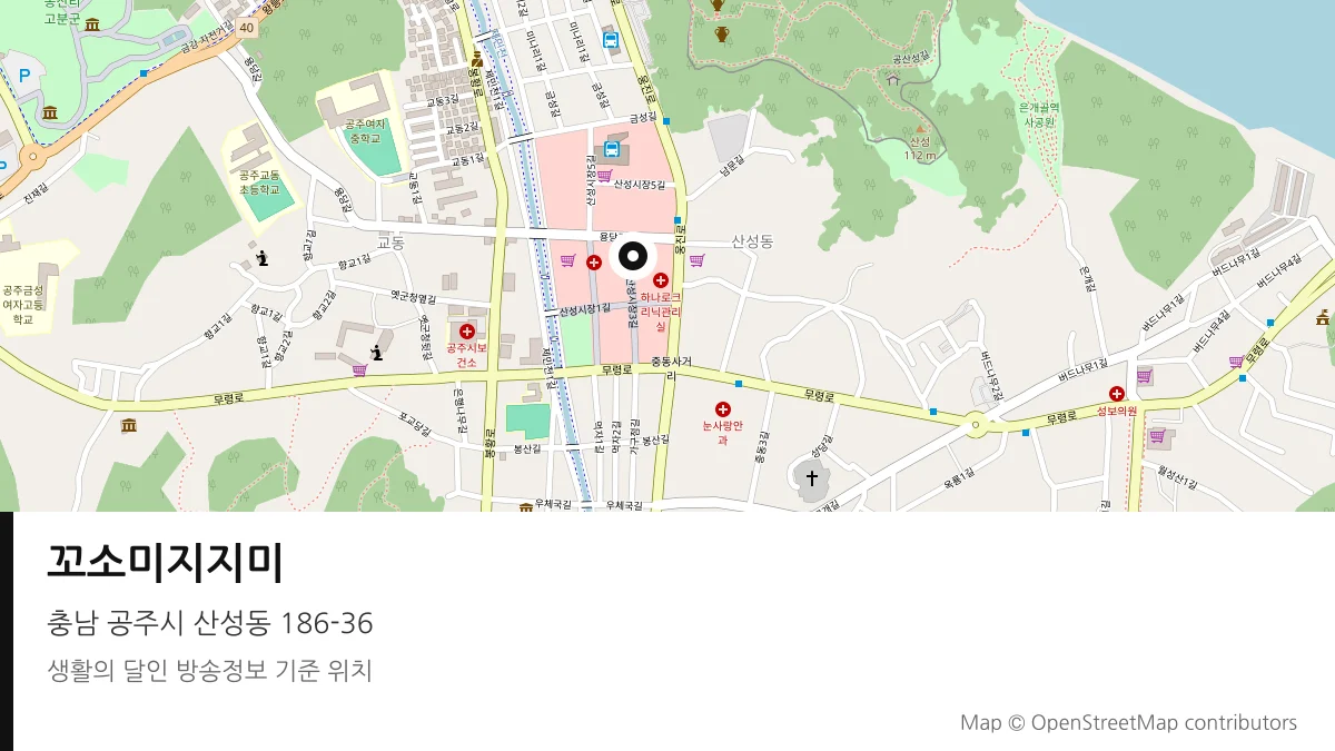 꼬소미지지미 충남 공주시 방송 장소 위치