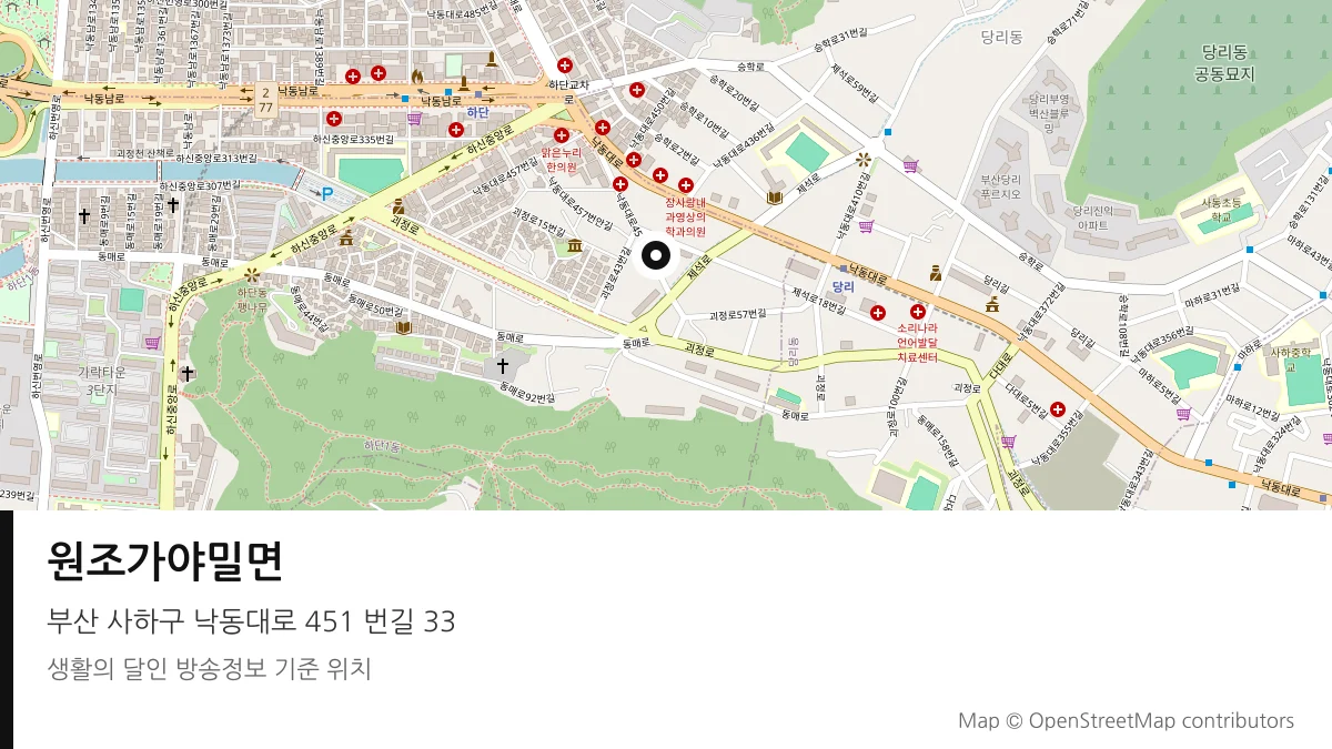 원조가야밀면 부산 사하구 방송 장소 위치