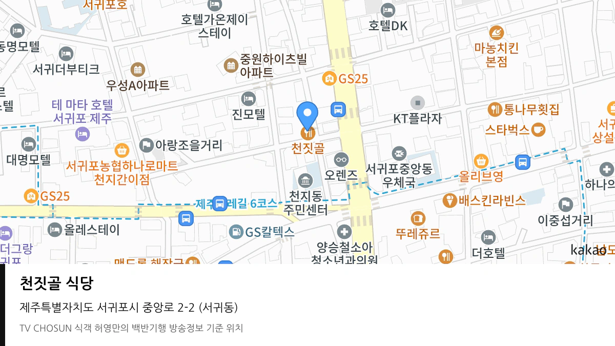 천짓골 식당 위치 지도