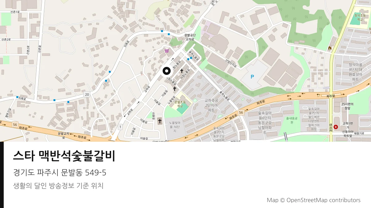 스타 맥반석숯불갈비 경기 파주시 방송 장소 위치