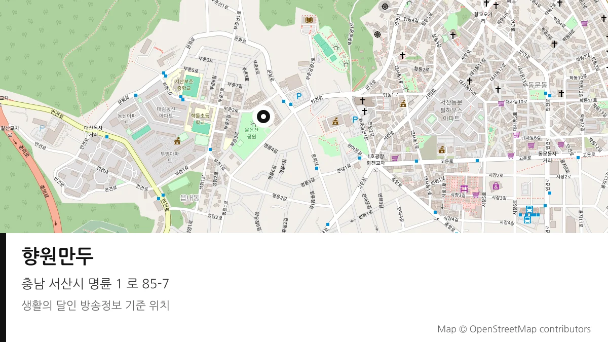 향원만두 충남 서산시 방송 장소 위치