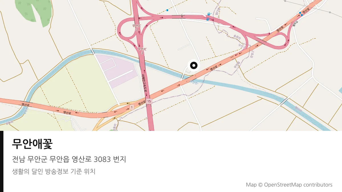 무안애꽃 전남 무안군 방송 장소 위치
