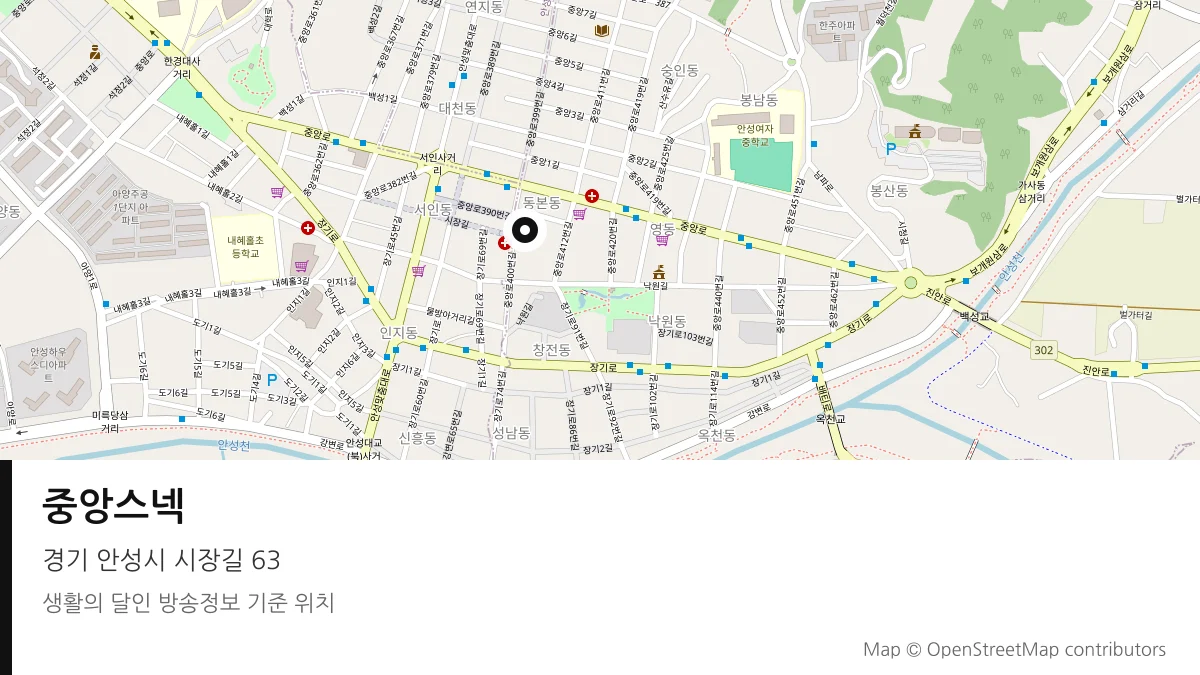 중앙스넥 경기 안성시 방송 장소 위치