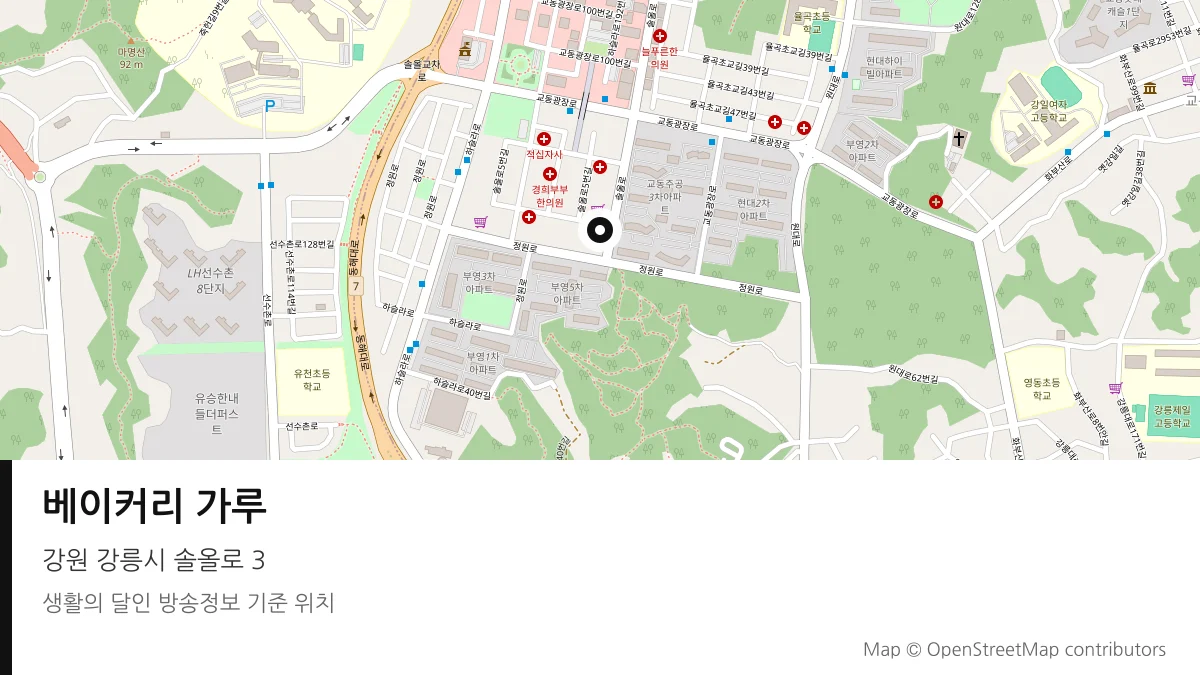 베이커리 가루 강원 강릉시 방송 장소 위치