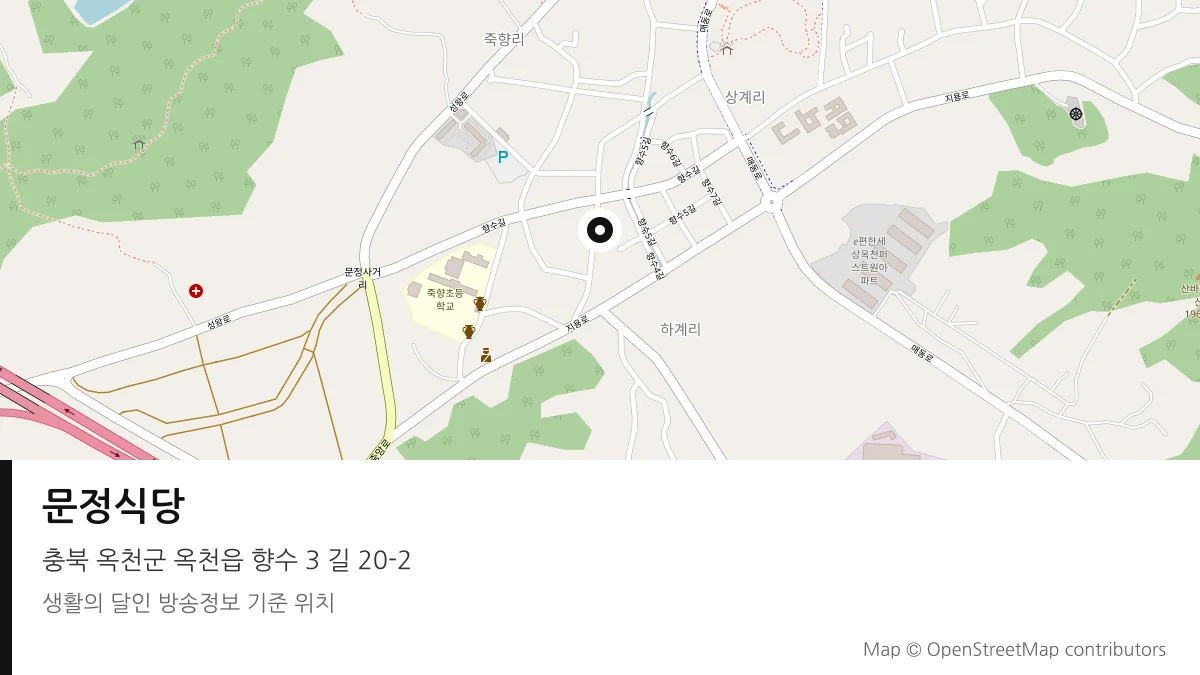 문정식당 충북 옥천군 방송 장소 위치