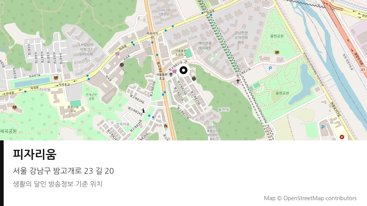 피자리움 서울 강남구 방송 장소 위치